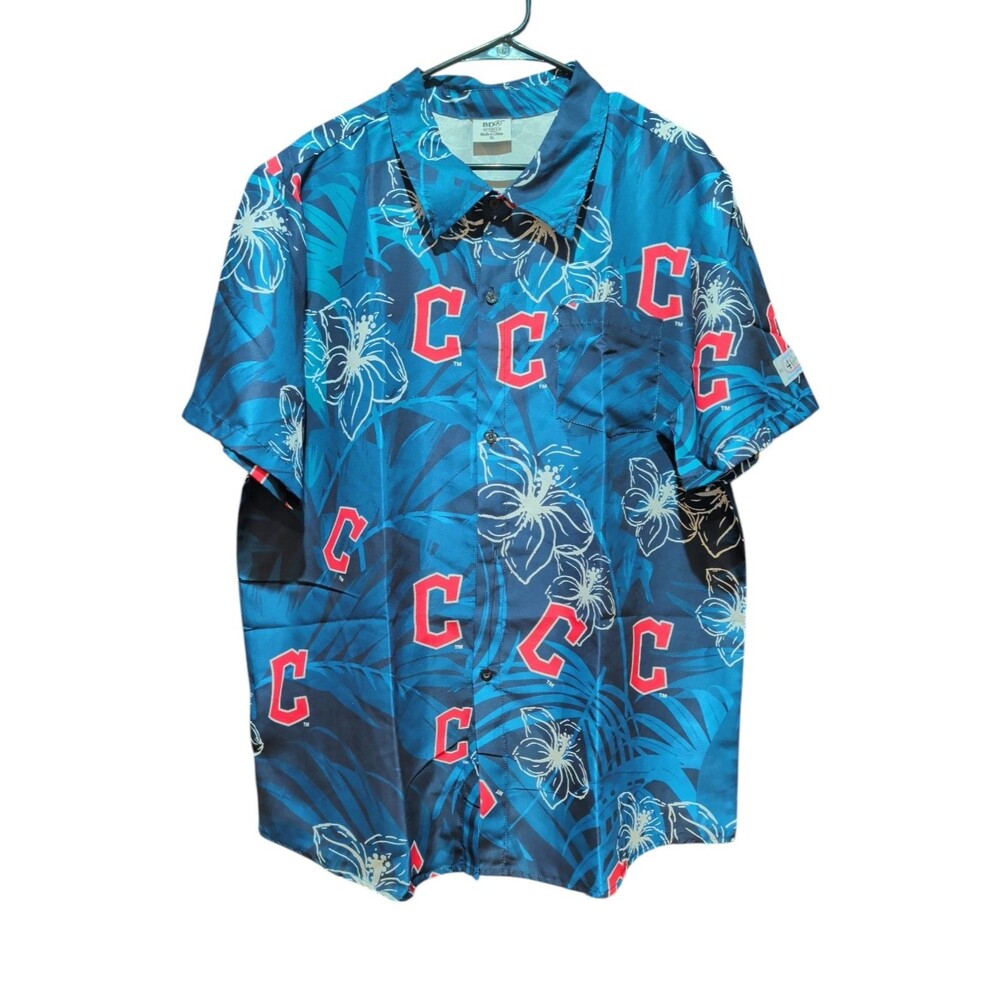 Cleveland Guardians (Indians) Blue Hawaiian Shirt Size Adult XL Stadium Giveaway